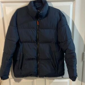 Zara Men's Dark Blue Puffer Jacket